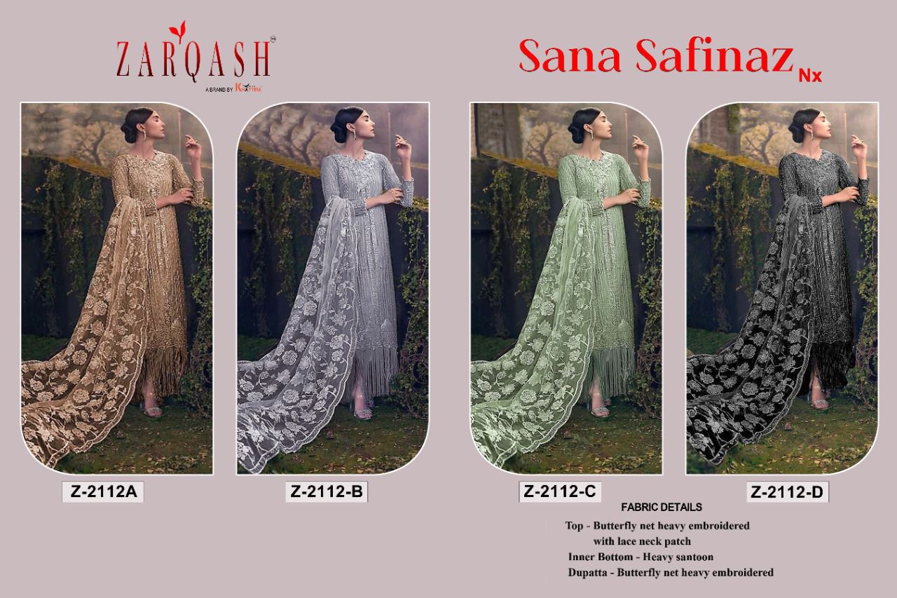 Zarqash Sana Safinaz 2107 Heavy Wedding Wear Pakistani Salwar Kameez Collection